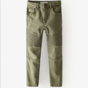 Zara | Jeans | Zara Biker Jeans Army Green | Poshmark